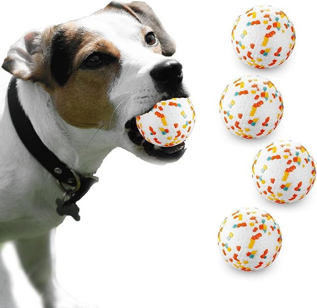 Dog Balls, Indestructible Dog Toy Ball for Aggressive Chewers, Durable High Elasticity Interactive Ball for Training Dog Catch and Fetch, Large Medium Small Dog and Puppies(2.5in, 4pcs)