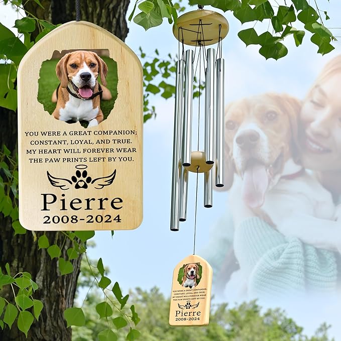 Personalized Pet Memorial Gifts, Pet Memorial Wind Chime, Dog Memorial Gifts, Cat Memorial Gifts, Pet Loss Gifts, Pet Loss Sympathy Gift, Dog Bereavement Gift, Dog Remembrance Gift - Great Companion