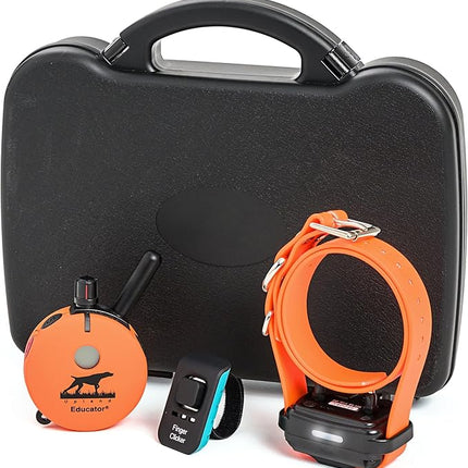 Educator E-Collar Humane Dog Training Collar with Remote, 100 Safe Tapping Stimulation Levels, Night Light, Waterproof, Rechargeable, 1 Mile 1 Large Dog, Orange