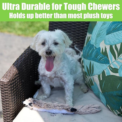 SPOT Skinneeez Extreme Quilted Raccoon - Durable, Stuffing Free Dog Toy with 4 Layers of Diamond Stitched Fabric & 2 Squeakers- Ideal for Small & Medium Aggressive Puppies and Dogs- 14in