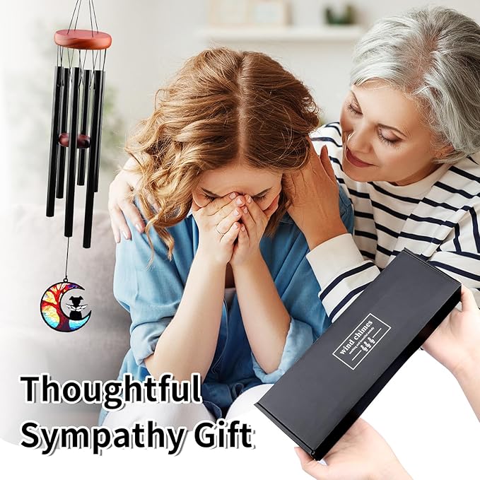 Pet Memorial Wind Chime – Dog Memorial Gifts for Loss of Dog, Loss of Pet Sympathy Gift, Pet Remembrance Bereavement Gift (Moon)