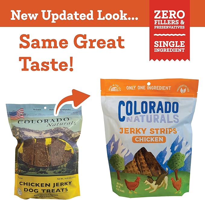 Chicken Jerky Strips Dog Treats, 16 oz – All-Natural, Made in USA, No Fillers or Preservatives – Promote Bone and Joint Health