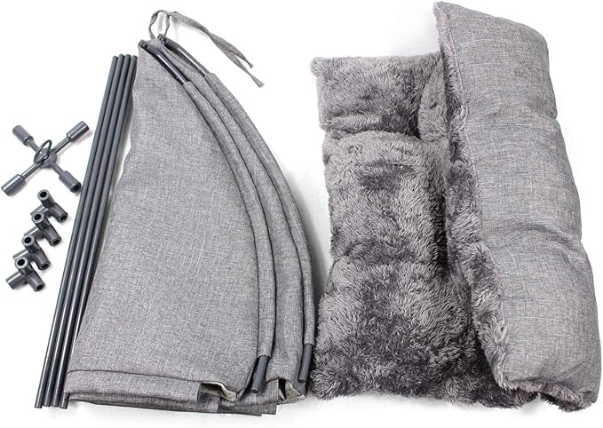 Winsterch Cat Beds for Indoor Cats,Covered Cat Cave Bed with Removable Washable Pillow,Warming Cat Cave Bed Kitten Beds Small Pets Bed for Indoor Cats (18.5'' x 18.5'' x 15.8'', Grey)
