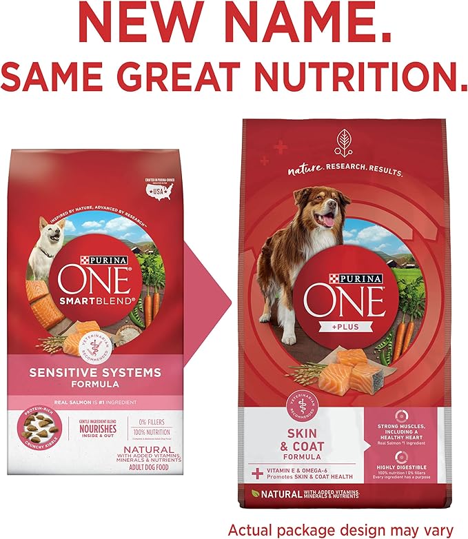 Purina ONE Natural, Sensitive Stomach Dry Dog Food, +Plus Skin & Coat Formula - 16.5 lb. Bag
