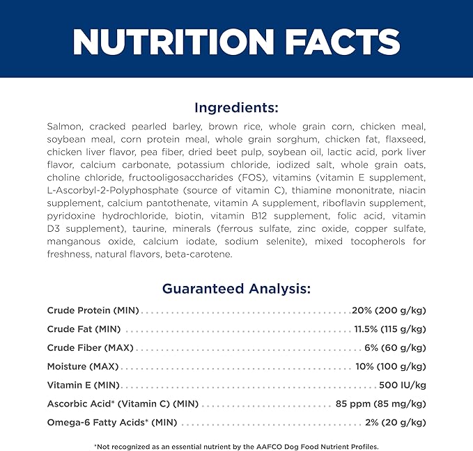 Hill's Science Diet Adult 1-6, Adult 1-6 Premium Nutrition, Dry Dog Food, Salmon & Brown Rice, 14 lb Bag