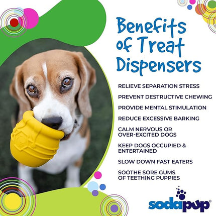 SodaPup Honey Pot – Durable Dog Treat Dispenser & Enrichment Toy Made in USA from Non-Toxic, Pet Safe, Food Safe Natural Rubber Material for Mental Stimulation, Problem Chewing, Calming Nerves, & More