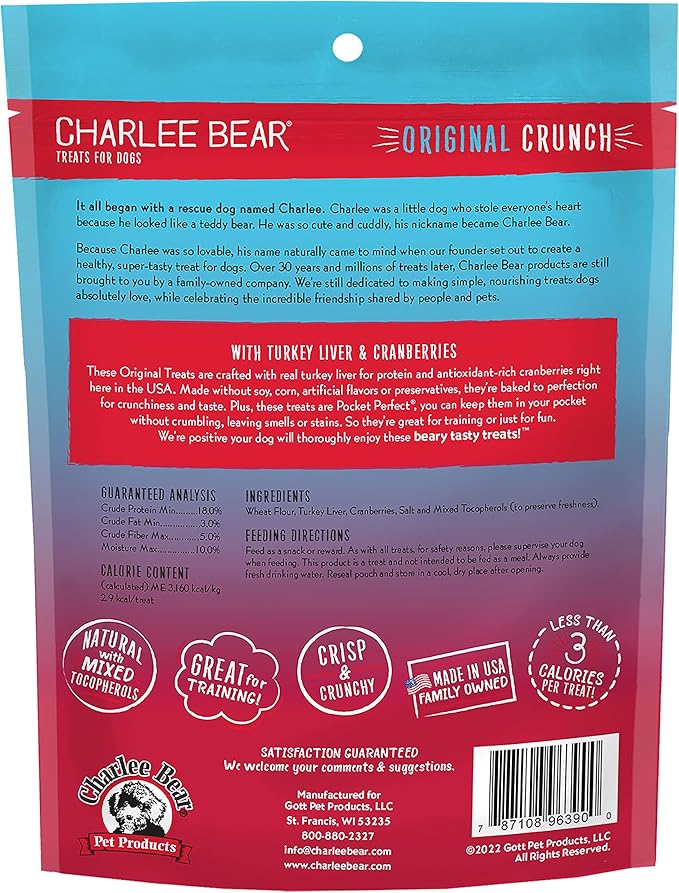 Charlee Bear Dog Treat, 16-Ounce, Liver/Cran