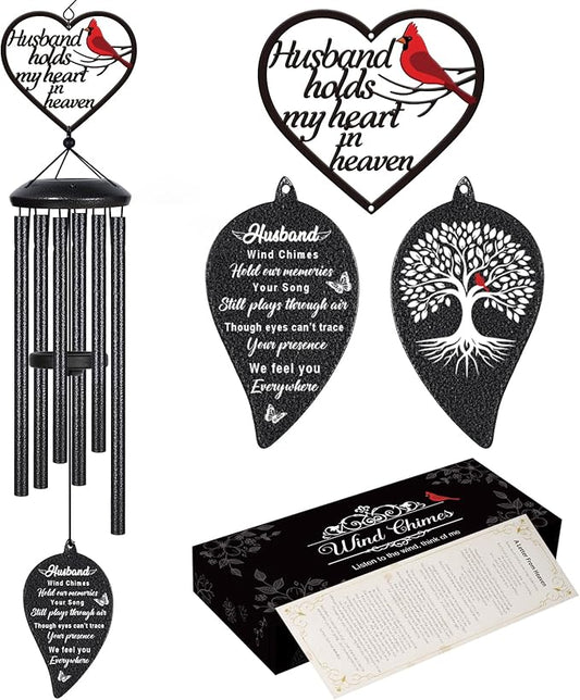 Memorial Gifts for Loss of Husband, Sympathy Wind Chimes, Bereavement Remembrance Condolence Gift in Memory of Husband, Loss of Husbands Sympathy Gifts