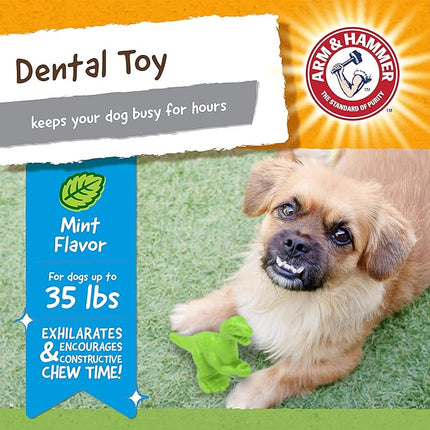 Arm & Hammer for Pets Nubbies Dental Toys T-Rex Dental Chew Toy for Dogs Best Dog Chew Toy for Moderate Chewers Reduces Plaque & Tartar Buildup Without Brushing, Mint Flavor (Pack of 24)