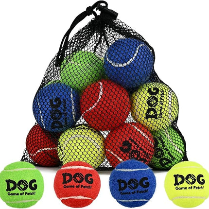 AMA SPORT Small Tennis Balls for Dogs 12 Pack 2.0" Multi Colors Dog Tennis Balls for Puppy Small Dog Toys, Designed for Dogs Floating Water-Hunting Fetch Fun Playing Daily Exercise Mid-air Catching