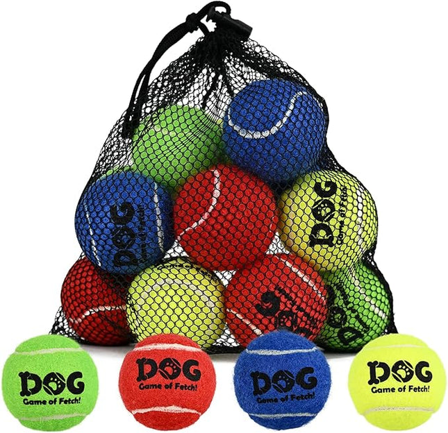 AMA SPORT Small Tennis Balls for Dogs 12 Pack 2.0" Multi Colors Dog Tennis Balls for Puppy Small Dog Toys, Designed for Dogs Floating Water-Hunting Fetch Fun Playing Daily Exercise Mid-air Catching