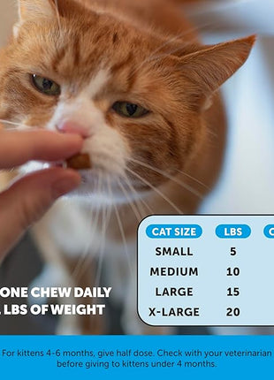 Cat Skin & Coat Health Crunchy & Creamy Chews - Omegas, Vitamin C + E, Biotin Supplement, Soothes Skin and Promotes Shiny Coat, Cat Supplements & Vitamins - Chicken (30-Day Supply)