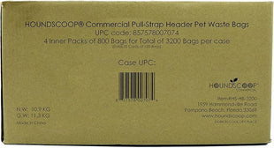 Case of 3200 Pull-Strap Header Pet Waste Bags, 32 Header Packs of 100 Bags, Commercial Dog Waste Station Bags HOA, Residential, XL and Strong, Easy Single Pull for Poop Station Dispensers