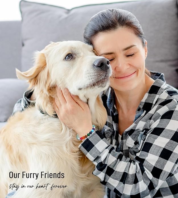 TONY & SANDY Dog Memorial Gifts, Pet Sympathy Rainbow Bridge Pet Memorial Bracelet for Men Women Girls Who Loss of Beloved Dog Cat