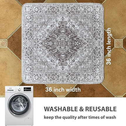 nunubaby Washable Pee Pads for Dogs, Stylish, Non-Slip and Leak-Proof Pee Pads. Reusable Potty Pads for Dogs for Crates and Floors.(Brown/Geo, 36" x36")