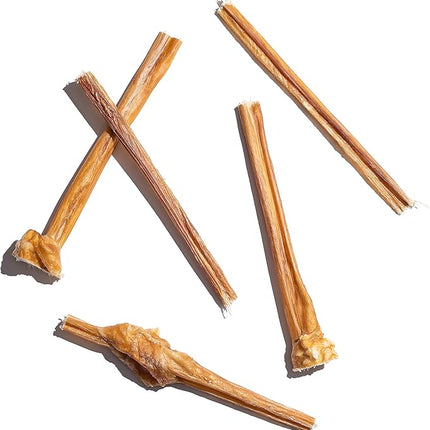 Jack&Pup 6 Inch Bladder Bully Sticks for Small Dogs (25 Pack) Single Ingredient Dog Treats, Puppy Chew Sticks