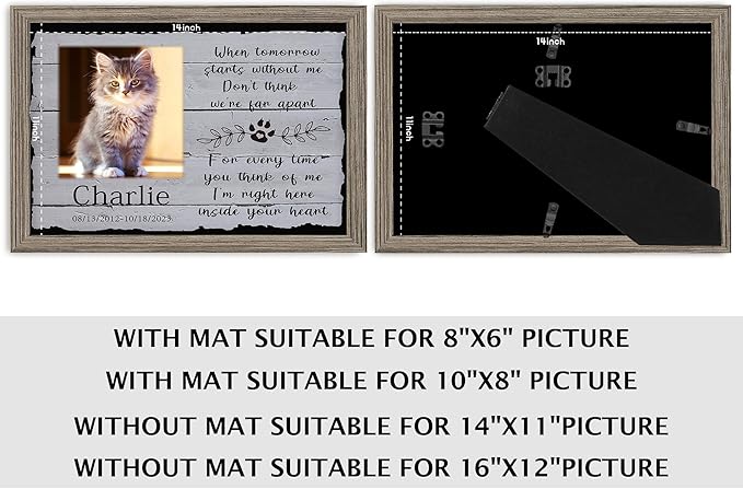 Custom Pet Sympathy Gift for Dog Cat Lovers, Dog Memorial Gifts for Loss of Dog Cat, Personalized Pet Memorial Canvas with Photo, Customized Wall Art Home Decor with Name and Text