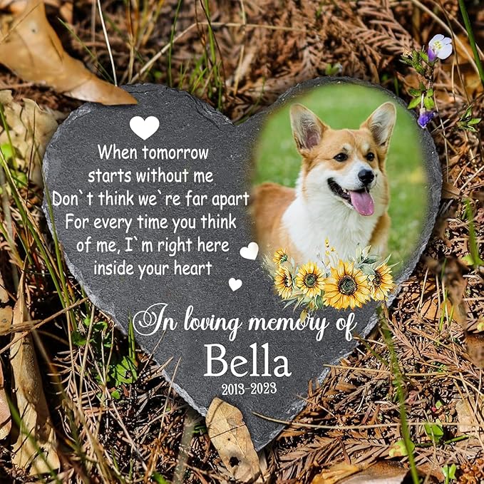Gabita Personalized Dog Memorial stone, Pet Memorial Gifts for loss of Dogs, Custom Pet Grave Markers Headstone Cemetery Decorations for Dog