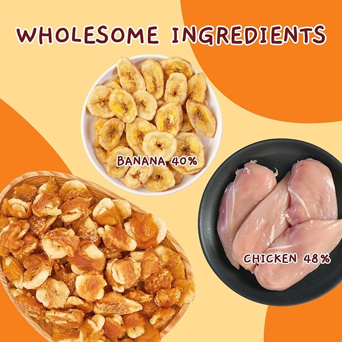 Jungle Calling Chicken Wrapped Banana Dog Treats – Healthy Low-Fat, Grain-Free Training Snacks with Natural Fiber for Small and Medium Dogs, 10.6 oz
