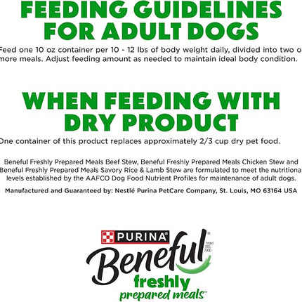 Purina Beneful Protein Gravy Wet Dog Food Variety Pack Freshly Prepared Meals Stew - (Pack of 6) 10 oz. Tubs