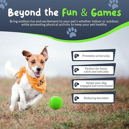 Squeaky Mini Tennis Balls for Small Dogs Puppy - 1.5 Inch - 6 Pack - Dog Toys for Small Dogs, Training Positive Reinforcement, Interactive Fetch Tiny Squeaker Balls for Ball Launcher