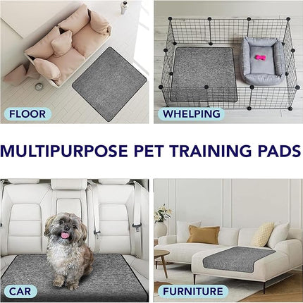 PUPIBOO Washable Pee Pads for Dogs and Cats - Super Absorbent Reusable Puppy Training Pads - 100% Waterproof, Leak-Proof & Non-Slip Whelping Pads for Pet Housebreaking