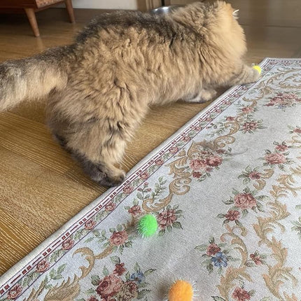 20PCS 1.5INCH Extra Large Cat's Favorite Chase Glitter Ball Toy Sparkle Pom Pom Balls