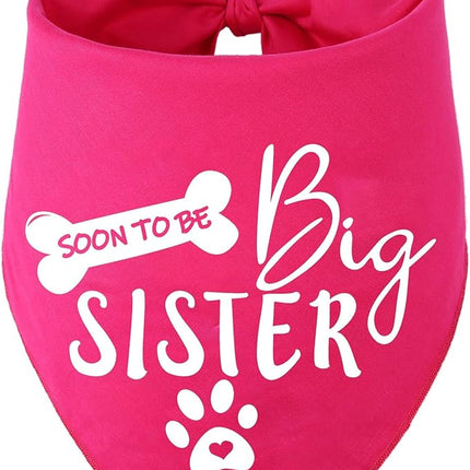 Big Sister Dog Bandana,Reversible Triangle Bibs Pet Scarf