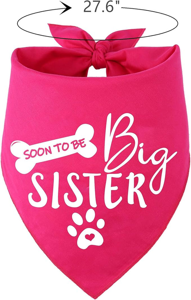 Big Sister Dog Bandana,Reversible Triangle Bibs Pet Scarf