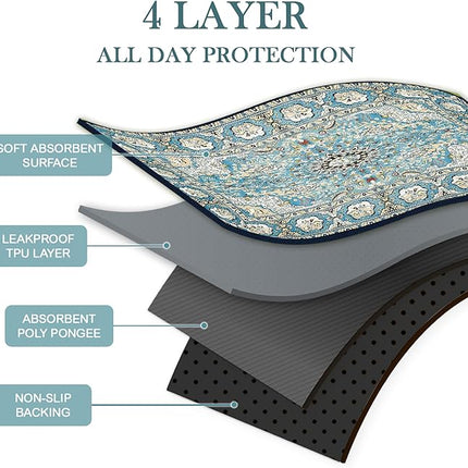 Qeils Washable Pee Pads for Dogs, Reusable Puppy Pads 72"x72" Super Absorbent Leakproof Extra Large Dog Training Pads, Non-Slip Potty Pads for Floor, Bed, Kennel, Whelping Pads Litter Mat