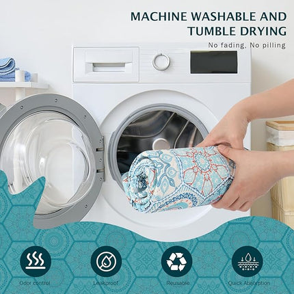 IEUUMLER Washable Pee Pads for Dogs, 2 Pack Non-Slip & Waterproof Pack Whelping Pad, Reusable Washable Puppy Potty Training Pad with Fast Absorbent for Playpen EU007 (Green Medallion, 24"X18"-2pcs)