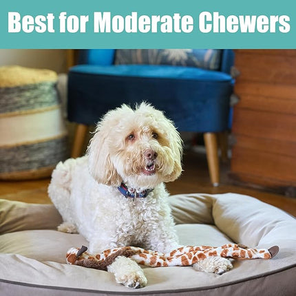 SPOT Skinneeez Giraffe 20 Inch Stuffing-Free Plush Squeaky Dog Toy – Long Interactive Chew Toy for Medium and Large Dogs – Mess-Free Play for Light & Moderate Chewers