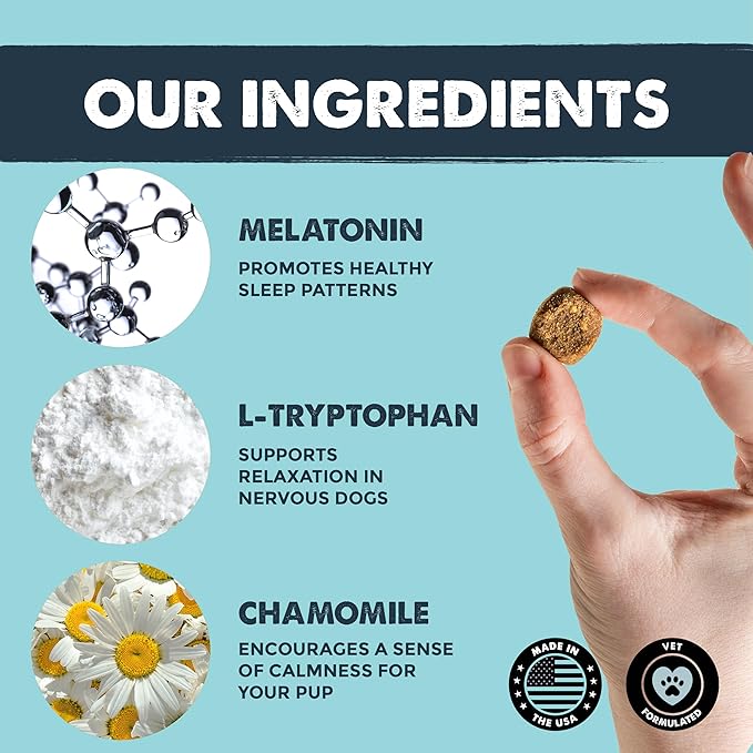 Mighty Paw Calming Chews for Dogs with Melatonin 2 Pack - Sleep Aid Waggables Calm (Made in USA) - Puppy & Large Dog Treats - Composure Dog Calming Chews for Stress & Relaxation, 240 Count