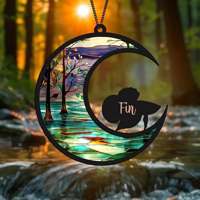 Personalized Pet Memorial Suncatchers Custom Name Passing Away Remembrance Keepsake for Loss of Pets Dog Cat Bird Bereavement Sympathy Gift for Pet Lovers Décor Garden Window Outdoor Hanging