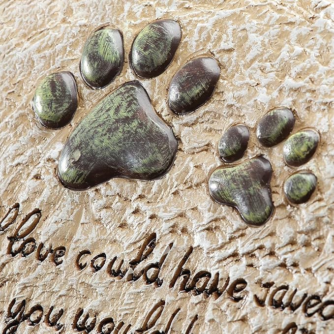 Fox Valley Traders Custom Forever Pet Memorial Garden Stone, Customized Indoor/Outdoor Décor, Crafted with 100% Resin, Loss of Pet Sympathy Gift – Measures 12” Long x 7 ½” Wide x ½” High