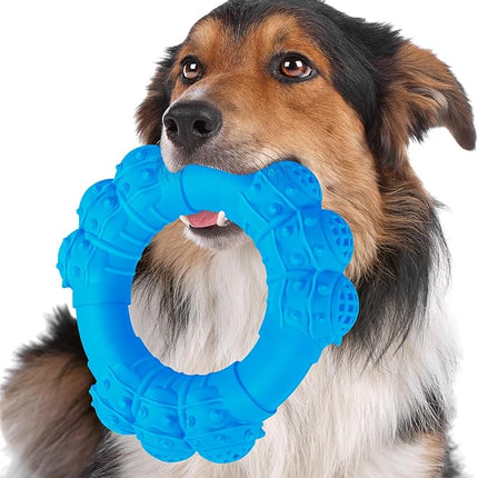 Indestructible Dog Chew Ring Toys for Aggressive Chewers, Super Chewer Toy for Medium Large Dogs, Puppy Teething Rings for Relax, Interactive Dogs Toy, Heavy Duty Dog Teething Toys