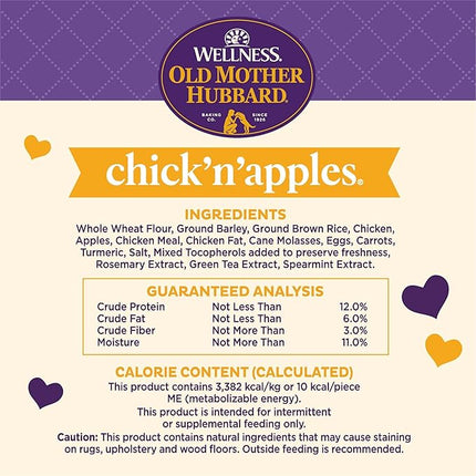 Old Mother Hubbard Wellness Chick'N'Apples Dog Biscuits, Natural, Training Treats, Chicken & Apples Flavor, Mini Size, (20 Ounce Bag)