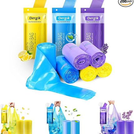 Large Adult Diaper Disposal Bags (18’’x23’’), 288 pcs Value Pack, Scented, Elderly Waste Diaper Disposable Bags, Baby Dirty Diapers Poop Trash Bags, Sanitary Product Disposal,Colorful