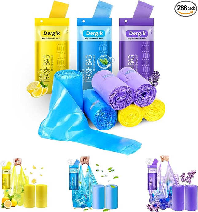 Large Adult Diaper Disposal Bags (18’’x23’’), 288 pcs Value Pack, Scented, Elderly Waste Diaper Disposable Bags, Baby Dirty Diapers Poop Trash Bags, Sanitary Product Disposal,Colorful