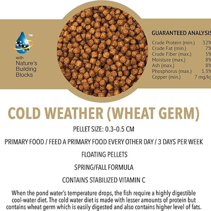 MICROBE-LIFT MLLWGLG Cold Weather Floating Fish Food Pellets with Wheat Germ for Ponds, Water Gardens, and Fountains, for Live Goldfish and Koi, 5.25 Pounds