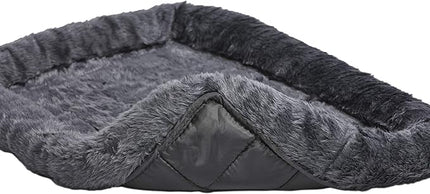 New World Dog Bed – Gray Faux Fur Bolster, Ultra-Soft and Machine Washable, Fits 30-Inch Crates and Carriers, for Medium-Sized Breeds