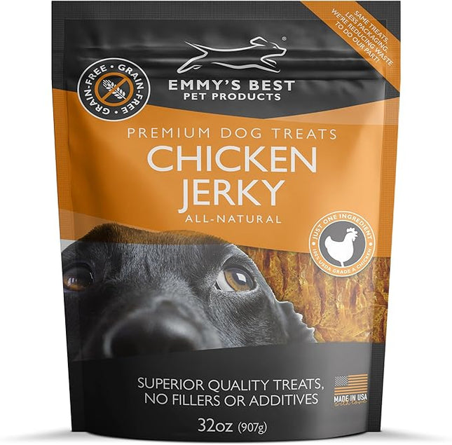 EBPP Chicken Jerky Dog Treats Made in USA - 100% Natural Jerky Treats Made with Real Chicken for Medium Dogs, Large and Small Dogs - 32oz Bag