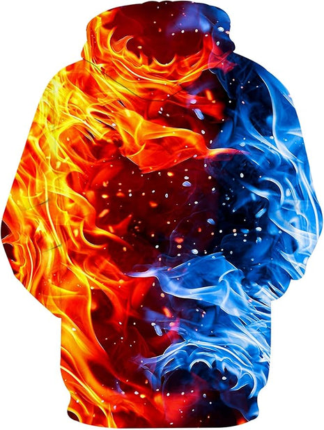 Yasswete Unisex Adults 3D Printed Fashion Hoodies for Men Women Pullover Novelty Sweatshirts with Big Pockets