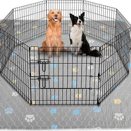 Aitmexcn Washable Puppy Dog Pee Pad, 2PCS 100% Waterproof Whelping Training Mat for Puppy/Senior Dog, Fast Drying Reusable Puppy Pads for Indoor, Outdoor and Car Travel- 48*65'' Llight Gray