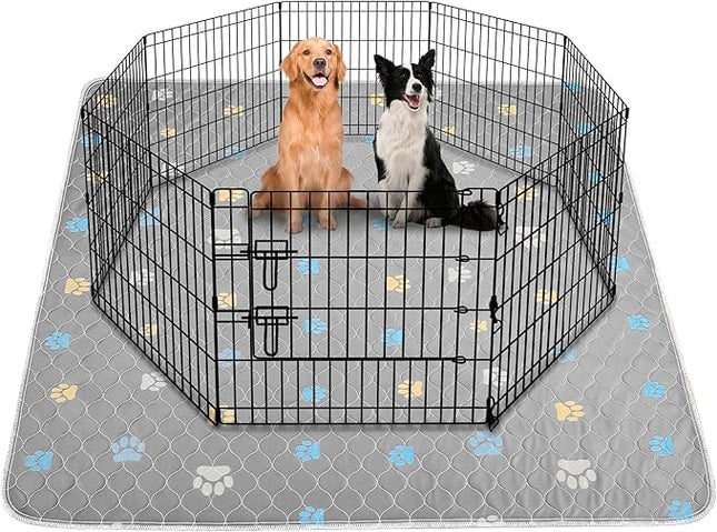 Aitmexcn Washable Puppy Dog Pee Pad, 2PCS 100% Waterproof Whelping Training Mat for Puppy/Senior Dog, Fast Drying Reusable Puppy Pads for Indoor, Outdoor and Car Travel- 54'' x 54'' Llight Gray