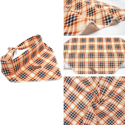 Lionheart Glory Soft Plaid Dog Scarf, Washable Bandana for Small to Large Dogs - Fall Bib Scarf for Boys & Girls