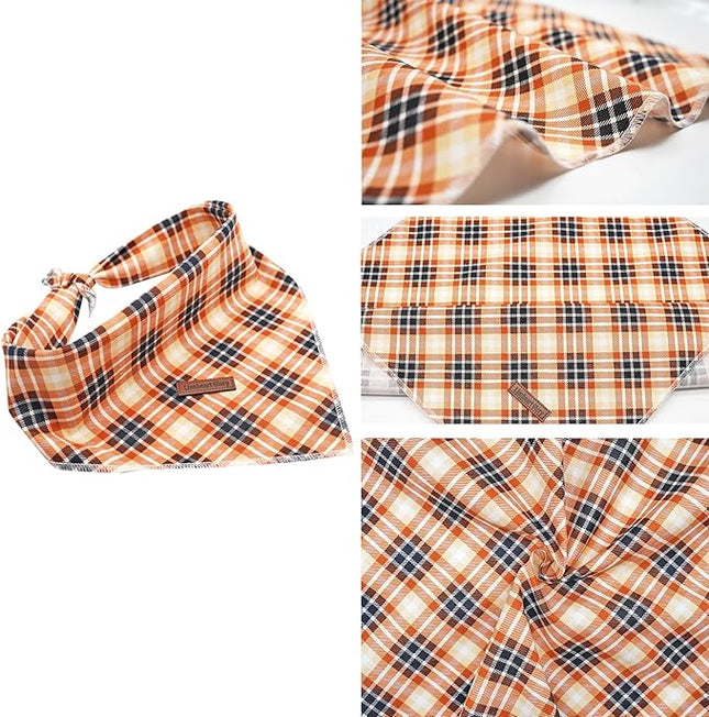 Lionheart Glory Soft Plaid Dog Scarf, Washable Bandana for Small to Large Dogs - Fall Bib Scarf for Boys & Girls