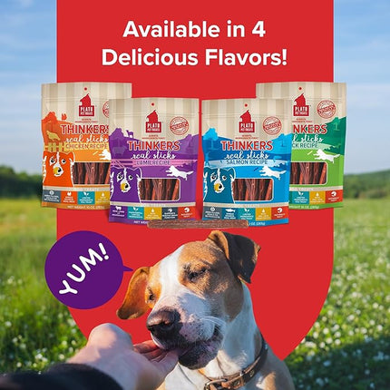 Plato Pet Treats Thinkers - Meat Sticks for Dogs - Limited Ingredient Treats with EPA and DHA to Support Skin, Coat, and Brain - Air-Dried - Lamb 18oz