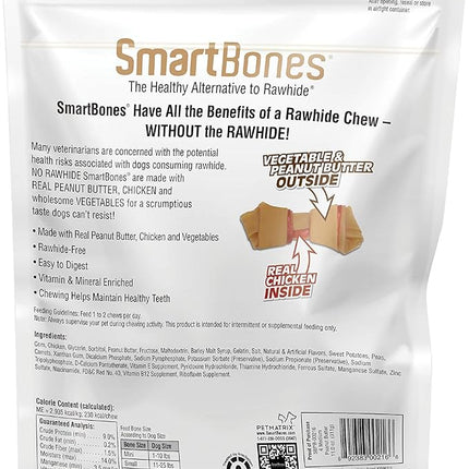 SmartBones Medium Chews With Real Peanut Butter Rawhide- Free Chews For Dogs, 4 Count
