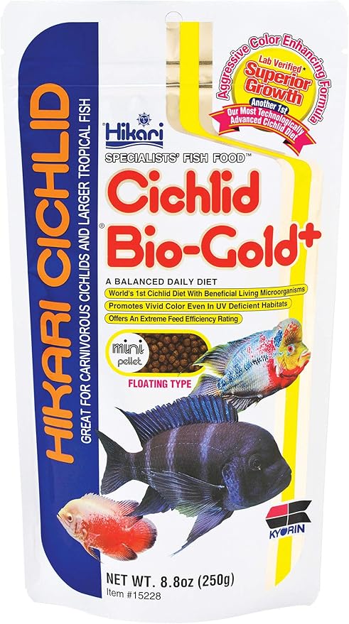 Hikari 8.8-Ounce Cichlid Bio-Gold and Floating Pellets for Pets, Mini